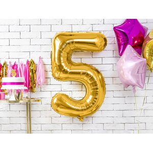 Foil Balloon Number ''5'', 86cm, gold
