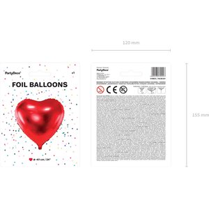 Foliopallo sydän 61 cm punainen