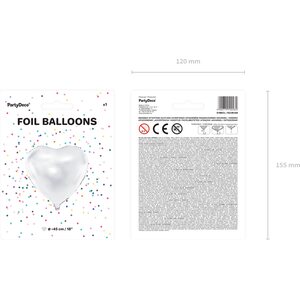 Foliopallo sydän 61 cm valkoinen