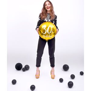 30th Birthday tavallinen foliopallo kulta 45 cm