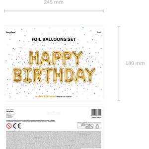 Foil Balloon Happy Birthday, 340x35cm, gold