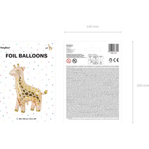 Foil balloon Giraffe, 100x120 cm, mix