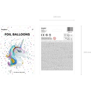 Foil balloon Unicorn, 73x90cm, mix