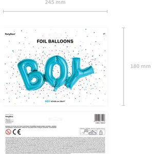 Foliopallo Boy, 67 x 29 cm, sininen