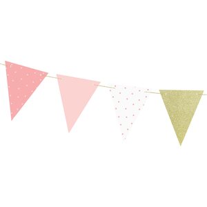 Viirinauha 1st Birthday, kulta-vaaleanpunamix, 1,3 m