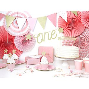 Viirinauha 1st Birthday, kulta-vaaleanpunamix, 1,3 m