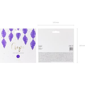 Ripustettava koriste, hapsutettu kreppinauha, violetti, 3 m