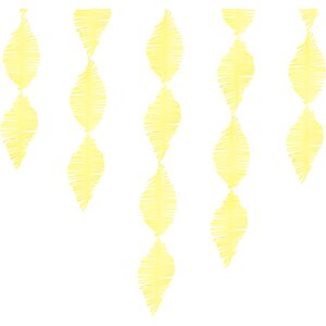 Ripustettava koriste, hapsutettu kreppinauha, keltainen, 3 m
