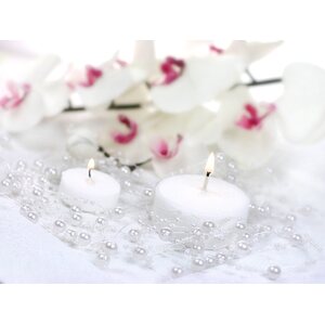Pearl garlands, pearl, 1.3m 1pkt/5pc.