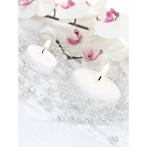 Pearl garlands, pearl, 1.3m 1pkt/5pc.