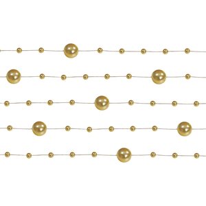 Pearl garlands, gold, 1.3m 1pkt/5pc