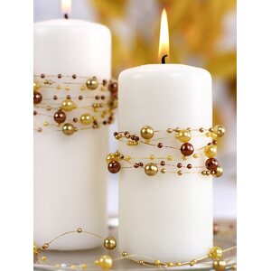 Pearl garlands, gold, 1.3m 1pkt/5pc