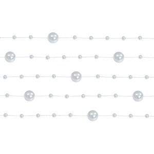 Pearl garlands, silver, 1.3m 1pkt/5pc