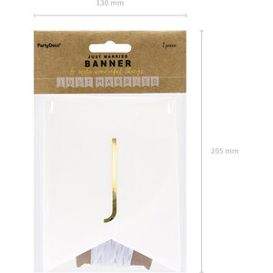 Banner Just Married, white, 15 x 155 cm