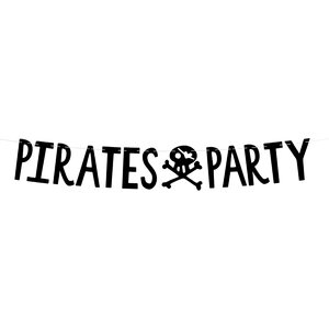 Viirinauha Pirates Party, musta, 14 x 100 cm