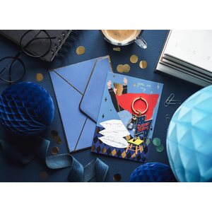 Isänpäiväkortti Super Hero -avaimenperällä 12 x 16 cm