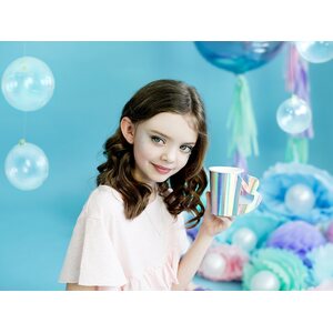 Paper cups Mermaid, iridescent, 220ml 1pkt/6pc.