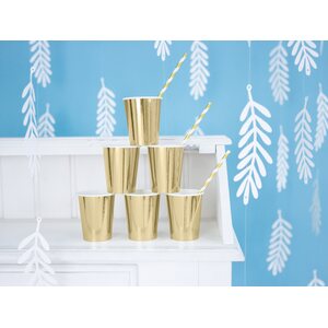 Cups, gold, 220ml:  1pkt/6pc.