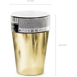 Cups, gold, 220ml:  1pkt/6pc.