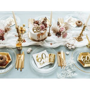 Pahvimuki 60th Birthday, kulta, 220 ml 6 kpl/pkt