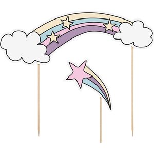 Cake topper Unicorn, 13-23.5 cm: 1pkt/5pc.