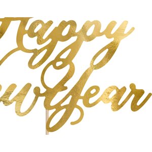 Kakunkoriste Happy New Year, kulta, 24 cm