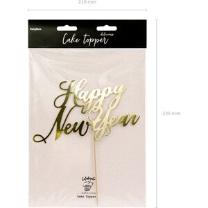 Kakunkoriste Happy New Year, kulta, 24 cm