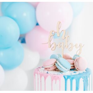 Wooden topper Oh baby, 17cm
