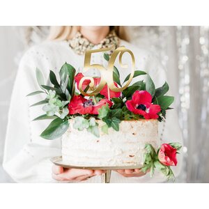 Cake topper ''50'', gold, 20.5cm