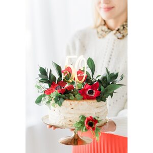 Cake topper ''50'', gold, 20.5cm