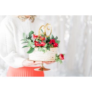 Cake topper ''60'', gold, 21cm