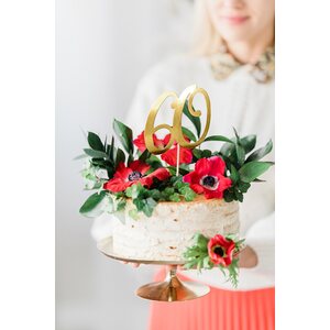 Cake topper ''60'', gold, 21cm