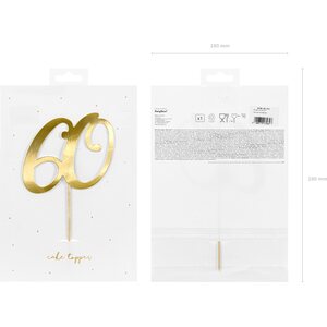 Cake topper ''60'', gold, 21cm