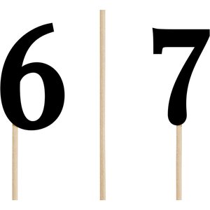 Pöytänumerot musta 24-26 cm 11 kpl/pkt