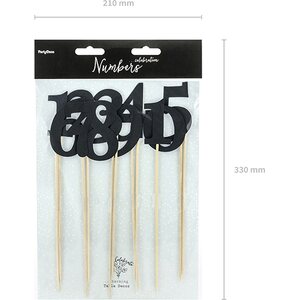 Pöytänumerot musta 24-26 cm 11 kpl/pkt