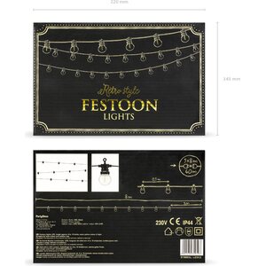 Festoon LED-valoköynnös, musta, 5 m