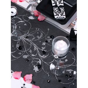 Printed Organza, black, 0.36 x 9m