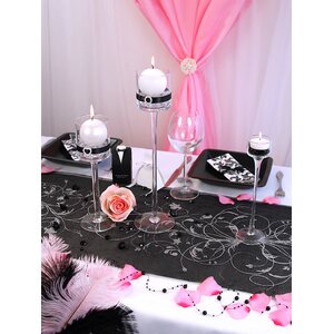 Printed Organza, black, 0.36 x 9m