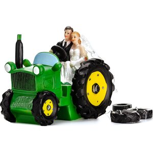 Hääkakunkoriste hääpari ja traktori, 11 cm