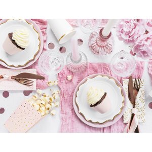 Boxes for popcorn Dots, light pink, 7x7x12.5cm 1pkt/6pc.