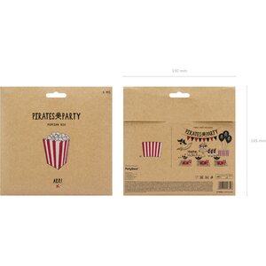Popcornikippo Merirosvoteema, 7 x 7 x 12,5 cm, 6 kpl/pkt