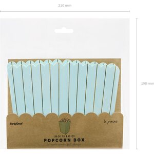 Boxes for popcorn Stripes, light blue, 7x7x12.5cm, 1pkt/6pc.