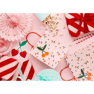 Boxes for popcorn Stripes, light blue, 7x7x12.5cm, 1pkt/6pc.