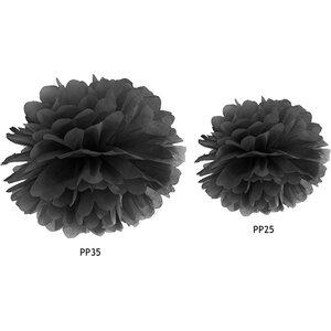 Tissue paper Pompom, black, 25cm .