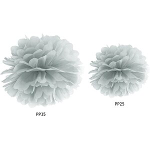 Tissue paper Pompom, silver, 25cm