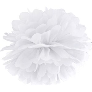Tissue paper Pompom, white, 35cm