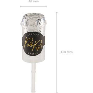 Konfetti push pop hopeanvärinen