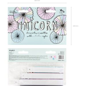 Decorative Rosettes Unicorn, mix: 1pkt/3pc.