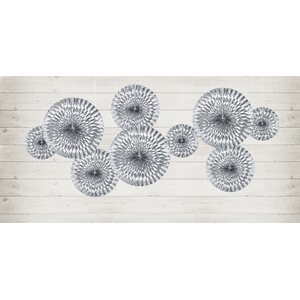 Decorative Rosettes, silver: 1pkt/3pc.