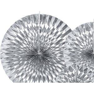 Decorative Rosettes, silver: 1pkt/3pc.